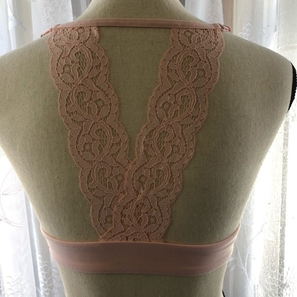 Victoria’s Secret pink bra, lace v-back 32  B NWT - Picture 7 of 13